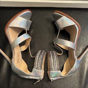 Nine West Shimmering Silver Heels